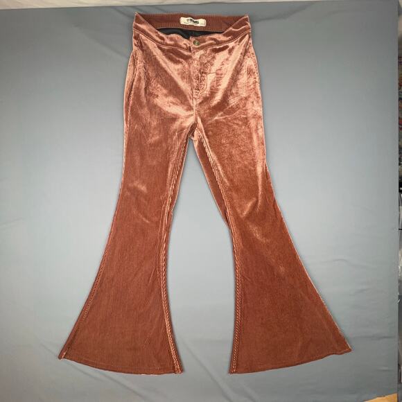 Rock & Roll Bargain Button Bell Flares 26x32 Velvet Corduroy Pants - Picture 1 of 10